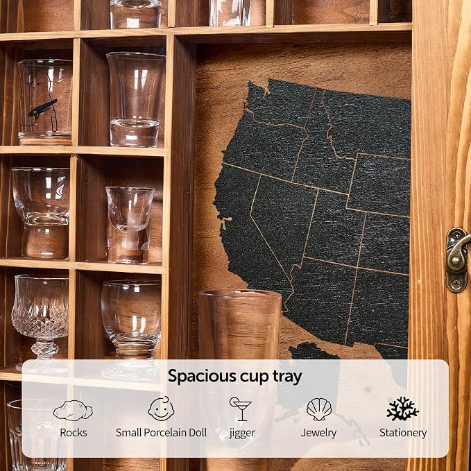 Large Map Shot Glass Display Case 60 Slots - Image 2