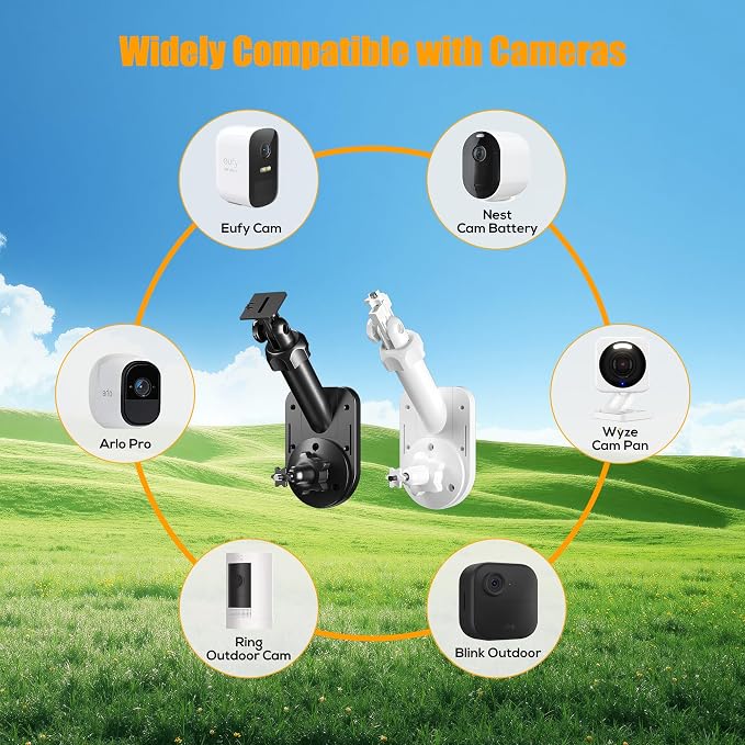 Wall Mount for Cameras and Solar Panels, 2-in-1 Mount for Ring, etc Solar Panel - Image 2