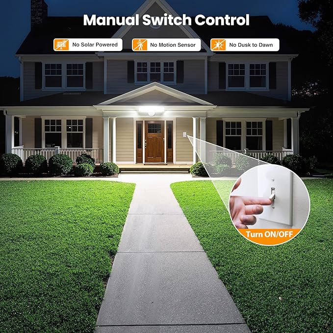 Onforu 150W LED Flood Lights Outdoor, 15000LM Brightness Security Light Switch - Image 5