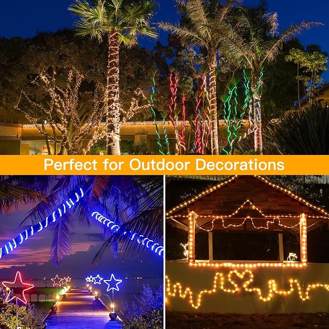 Ollny Rope Lights Outdoor Color Changing, 33FT 100 LED Waterproof Plug in - Image 8