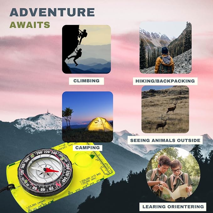 Trekker's Compass Crew Orienteering Compass, Magnetic Navigation Set - Image 4