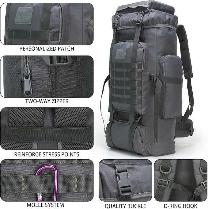 Hiking Backpack for Men 70L/100L Camping Backpack Military Rucksack Molle 3 - Image 6