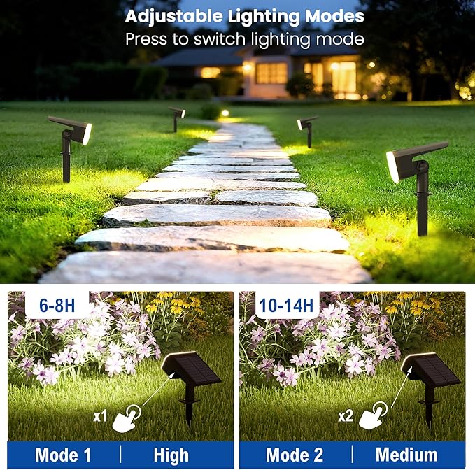 Solar Lights Outdoor Waterproof IP65, Super Bright LED, Cool Light 2 Lighting - Image 2