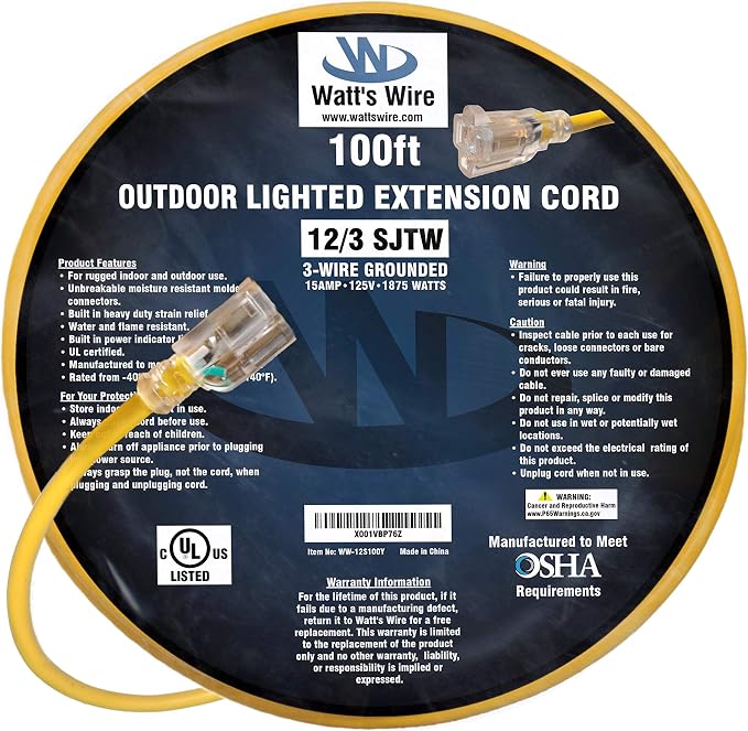 100 ft Outdoor Extension Cord Waterproof - Image 6