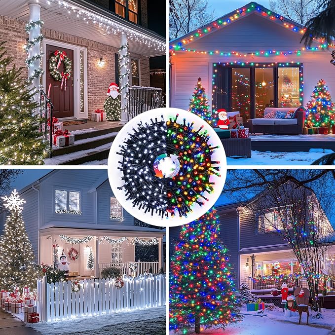 JMEXSUSS Color Changing Christmas Lights, 66ft 200 LED White & Multicolor - Image 6