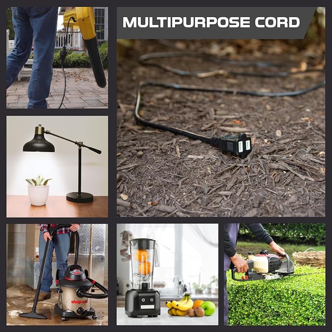 Iron Forge Cable 10 Ft Black Extension Cord, 10 Foot Extension Cord - Image 5