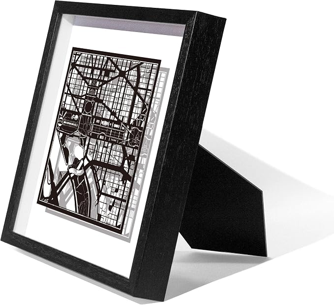 O3 Design Studio Washington D.C. Cut Map Framed, 9x9 inches, Paper Cutting Art - Image 2
