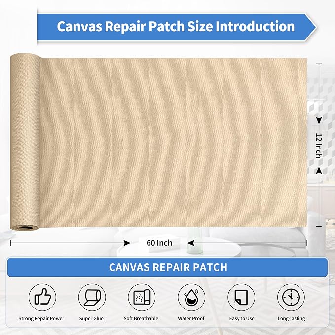 KING MOUNTAIN Canvas Repair Tape, Outdoor Gear Patch, 12×60 Inches, Waterproof - Image 4