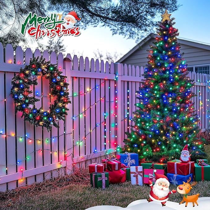 JMEXSUSS 2 Pack Solar String Light 100LED 32.8ft 8 Modes Solar Christmas Lights - Image 5