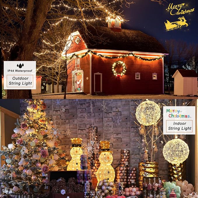 Warm White String Lights Outdoor Christmas Decoration, 66 ft 200 LED Christmas - Image 4
