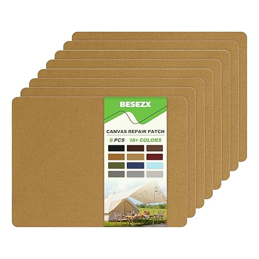 Besezx Canvas Repair Patch, Outdoor Gear Patch, 7.87x5.9 Inches 8PCS, by Besezx