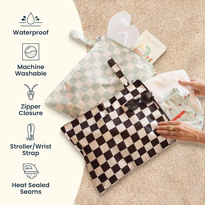 Tiny Twinkle Mess Proof Wet Bags | 2-Pack Reusable Waterproof Wet Bags - Image 5