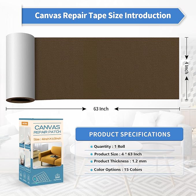 KING MOUNTAIN Canvas Repair Tape, Outdoor Gear Patch, 4×63 Inches, Waterproof - Image 4