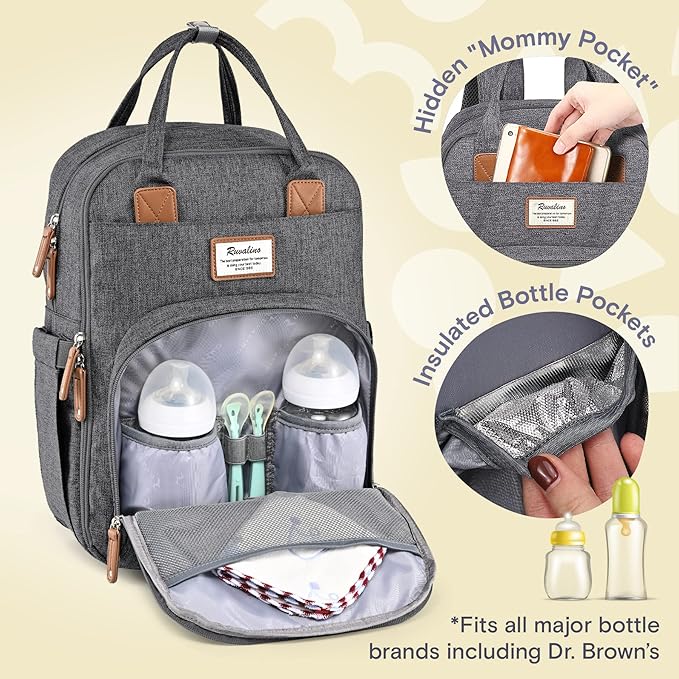 RUVALINO Diaper Bag Backpack-Expandable Baby Bag - Image 4