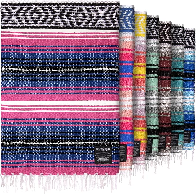 Hydration Nation Authentic Extra Large Mexican Blanket by ZulayKitchen