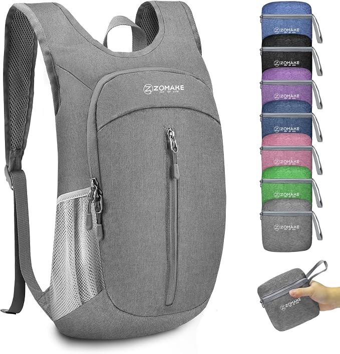 ZOMAKE 10L Ultra Lightweight Packable Backpack, Small Daypack Light Foldable by ZOMAKE