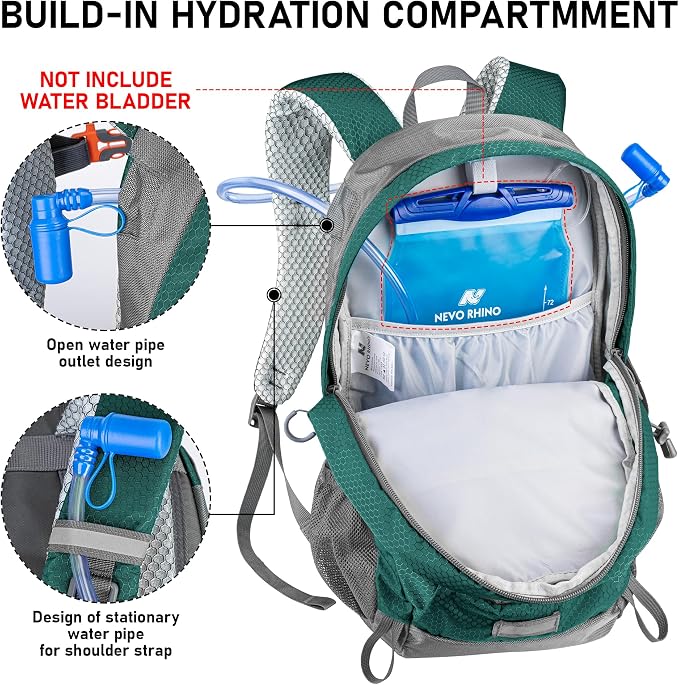 N NEVO RHINO Hiking Backpack 20L Water Resistant Outdoor Day Pack, Lightweight - Image 4