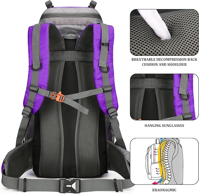 75L Hiking Backpack with Rain Cover Waterproof Camping Backpack Shoes Warehouse - Image 7