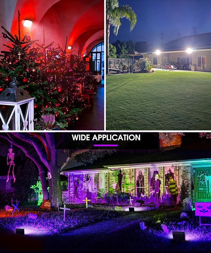 L LOHAS LED 50W Flood Light Outdoor, RGB Landscape Lighting - Image 4