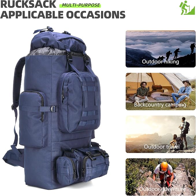King'sGuard 100L Camping Hiking Backpack Molle Rucksack Military Camping - Image 2