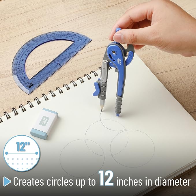 Mr. Pen- Geometry Compass and Protractor Set, 6 Inch Compass, 6 Inch Protractor - Image 3