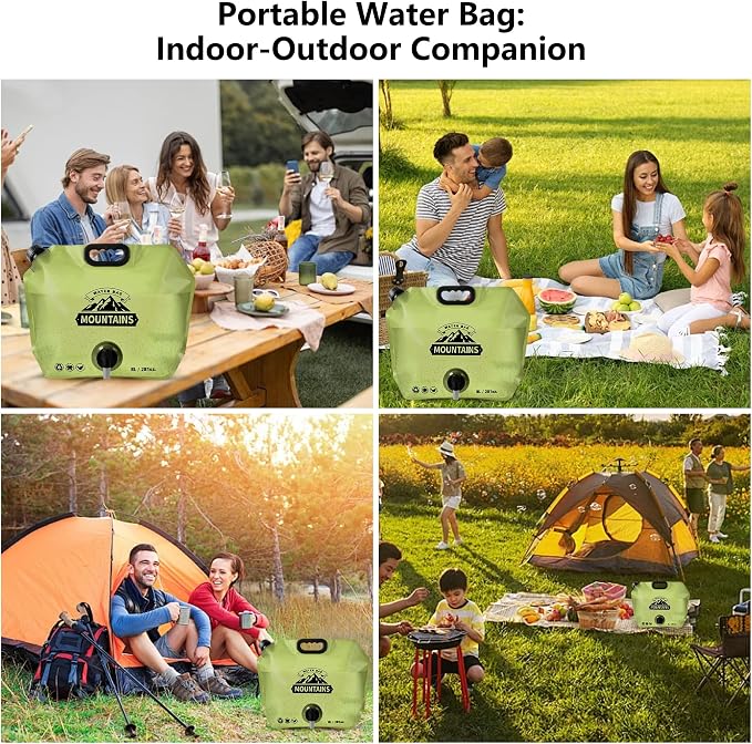 8L Collapsible Water Bag BPA-Free Foldable Water Container Leakproof Portable - Image 8