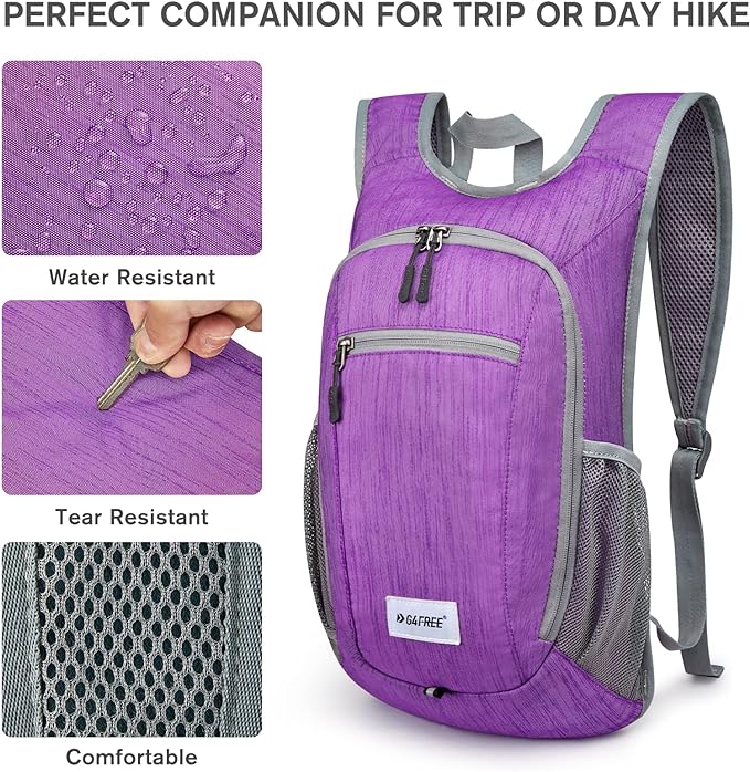 G4Free 10L/15L Hiking Backpack Lightweight Packable Hiking Daypack Small Travel - Image 3