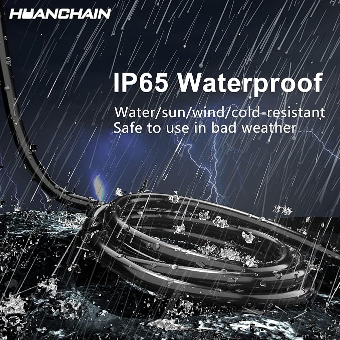 HUANCHAIN Indoor Outdoor Black Extension Cord 75 Ft 2 Pack Waterproof, 16/3 - Image 5