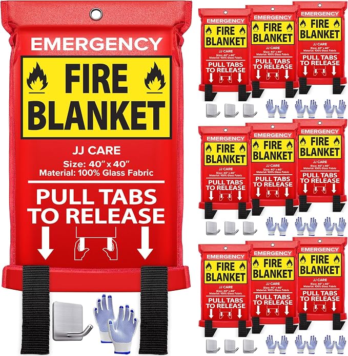 JJ CARE Fire Blanket – 10 Packs by JJCARE