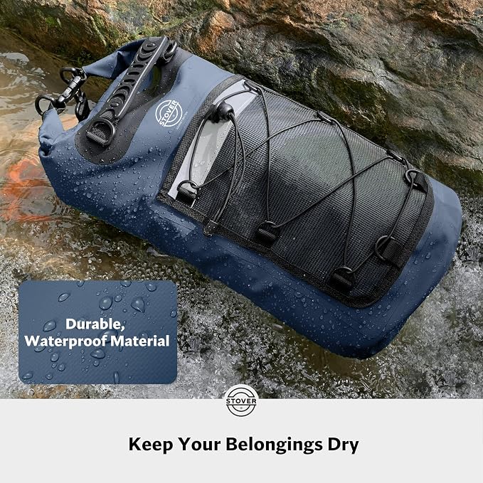 STOVER 5/10/25/30/40/55L Waterproof Dry Bag- Roll-Top Backpack w/Phone Case- - Image 2