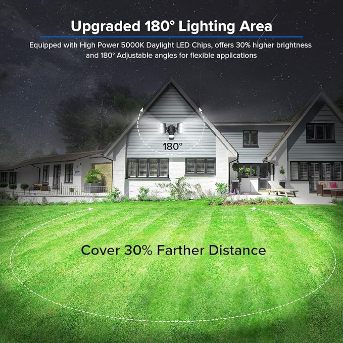 SANSI 38W 5000LM Motion Sensor Outdoor Lights, Flood Light Outdoor Detector - Image 2