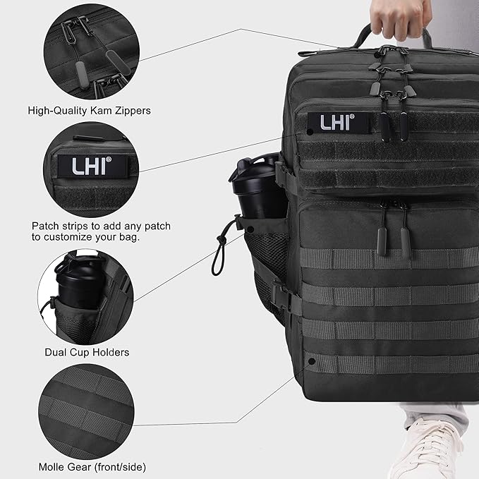 LHI Military Tactical Backpack for Men and Women 45L Army 3 Days Assault Pack - Image 4