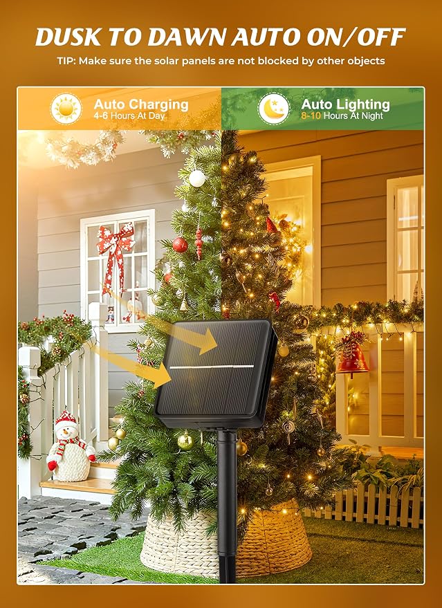 Brightown 2 Pack Solar String Lights Outdoor Waterproof, 80FT 200 LED Solar - Image 2