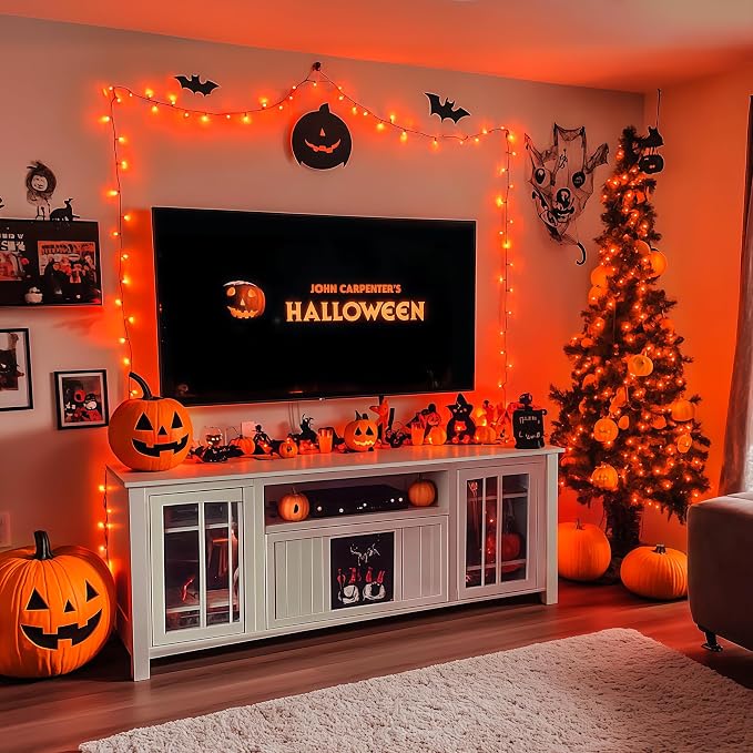 JMEXSUSS 200 LED Orange Halloween Lights Outdoor, 66ft Connectable Halloween - Image 4