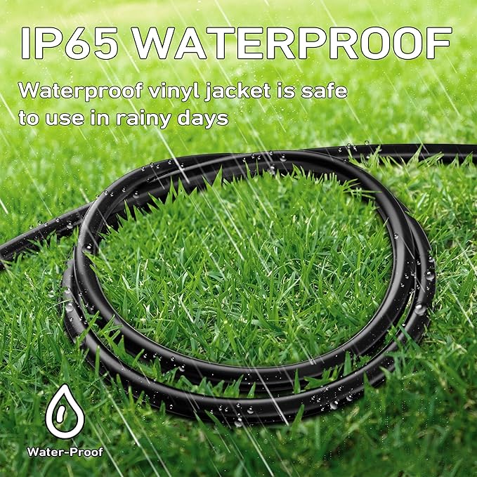 LUCKY TL Indoor Outdoor Extension Cord, 14/3 Gauge Black Long Extension Cord - Image 5
