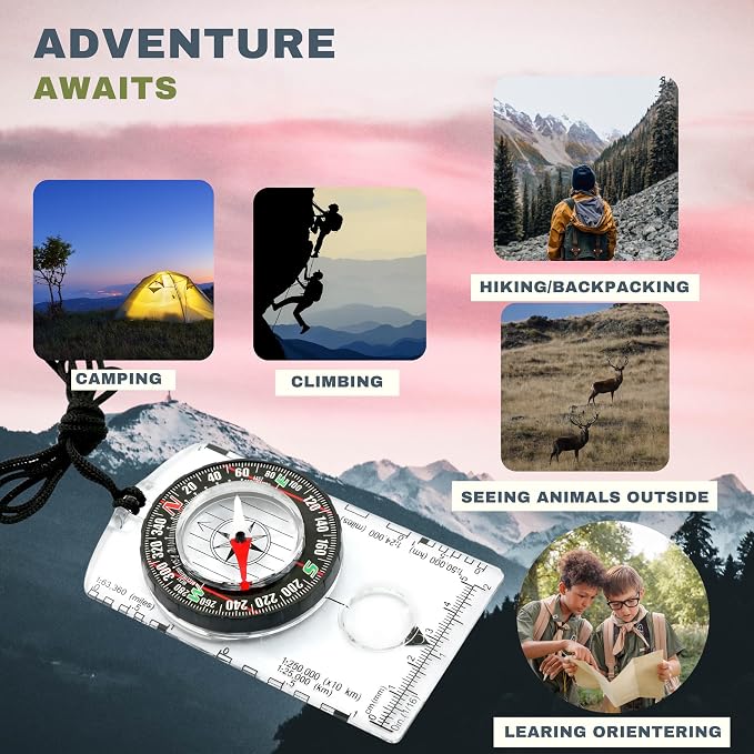 Trekker's Compass Crew Orienteering Compass, Magnetic Navigation Set - Image 4
