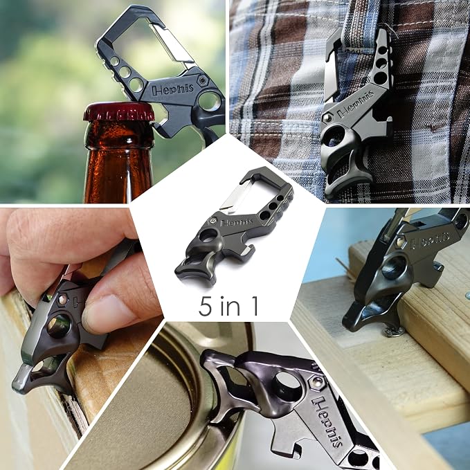 Hephis Skull Heavy Duty Key Chain, Car Emergency Escape Tool, Seat belt Cutter - Image 2