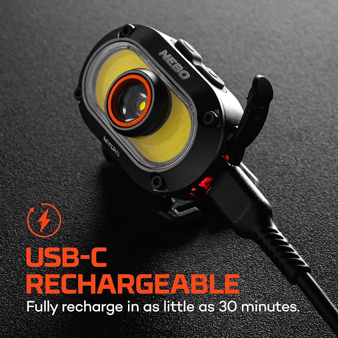 NEBO MYCRO 550+ Rechargeable Headlamp | 550 Lumens, 7 Light Modes, Water - Image 6