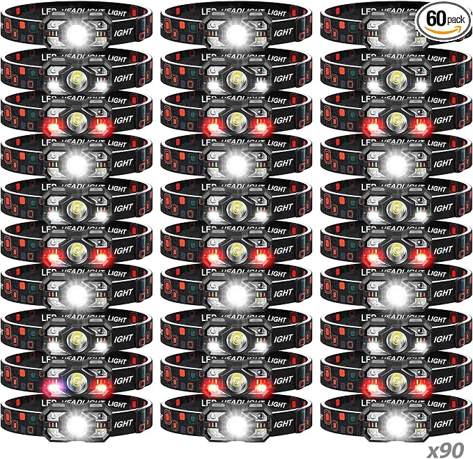 Headlamp Rechargeable 60Pack, 3000 Lumen Ultra-Light Bright Headlamp Flashlight by Northlet