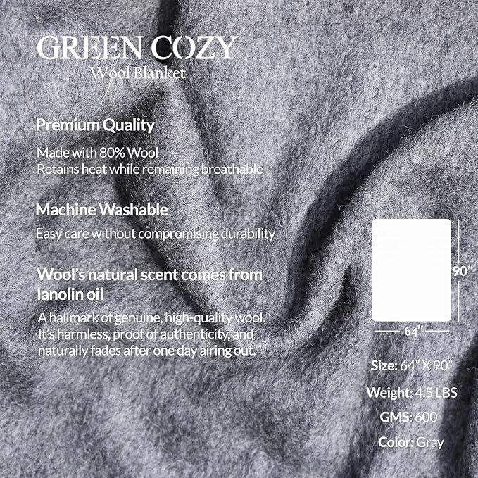 Military Style Wool Blanket – Cushioned, Breathable, Warm & Washable – - Image 6