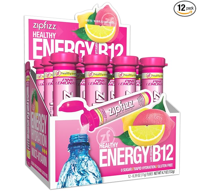 Zipfizz Daily Energy Drink Powder, 12 Pack | 3-in-1 Sustained Energy, Rapid by Zipfizz