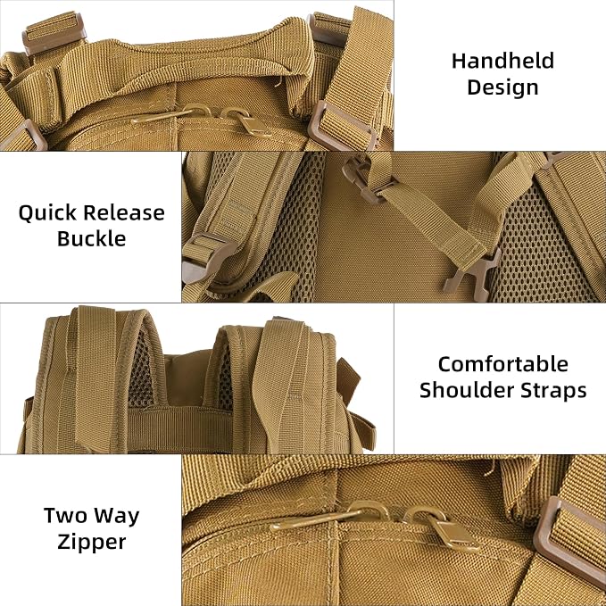 aiGear Tactical Backpack for Men, 25L Military Backpack, 3-Day Bug Out Bag for - Image 5