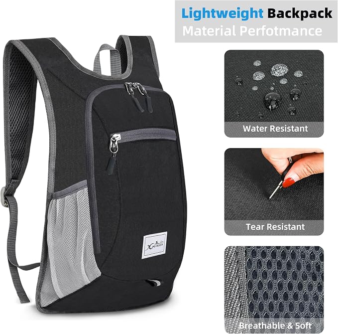 Xgunion Hiking Backpack 10L Small Travel Lightweight Daypack Foldable Hiking - Image 5