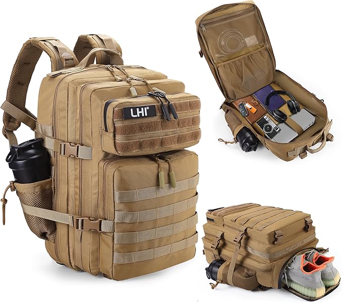 LHI Military Tactical Backpack for Men and Women 45L Army 3 Days Assault Pack by LHI