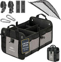 Compact Car Trunk Organizer 2-Section – Grocery, Cleaning Supplies Storage – by DURABLEZ