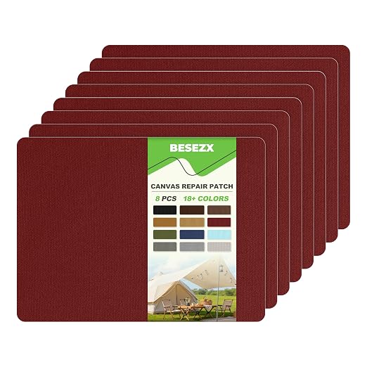 Besezx Canvas Repair Patch, Outdoor Gear Patch, 7.87x5.9 Inches 8PCS, by Besezx