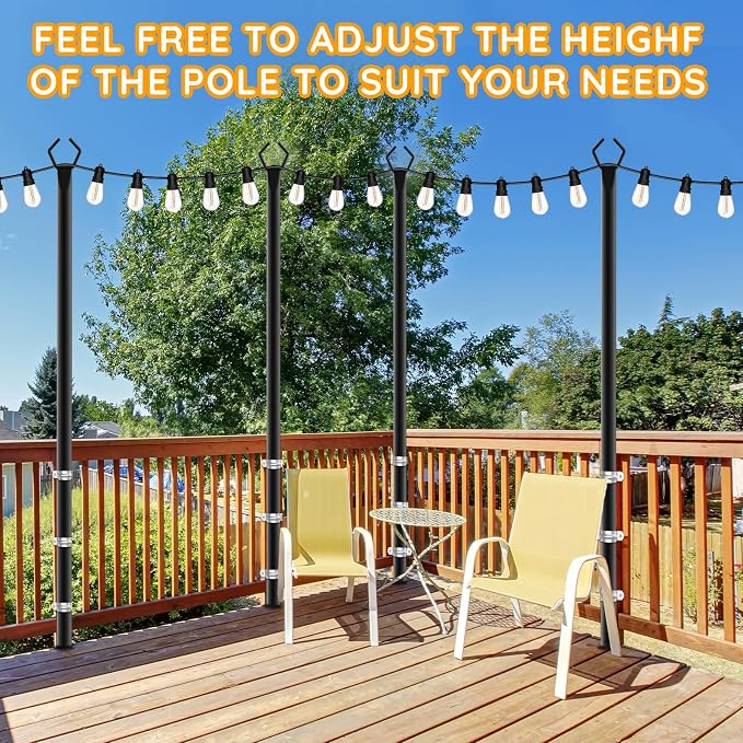 AHRLHR 7 Pack String Light Poles, Poles - Image 4