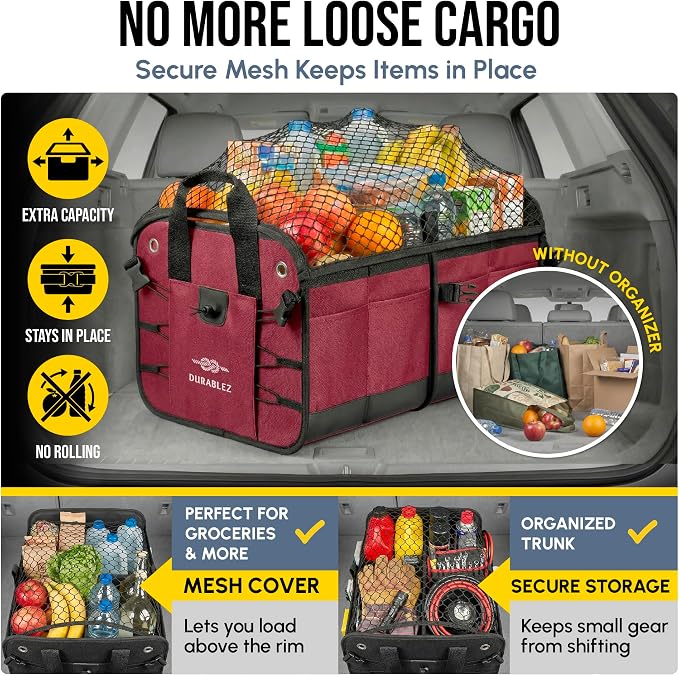 4-Section Trunk Organizer for SUV, Sedan – Modular Extra Large Cargo Bin - Image 5