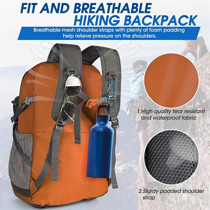 IGOLUMON Hiking Backpack 40L Packable Lightweight Camping Backpack Men Women - Image 3