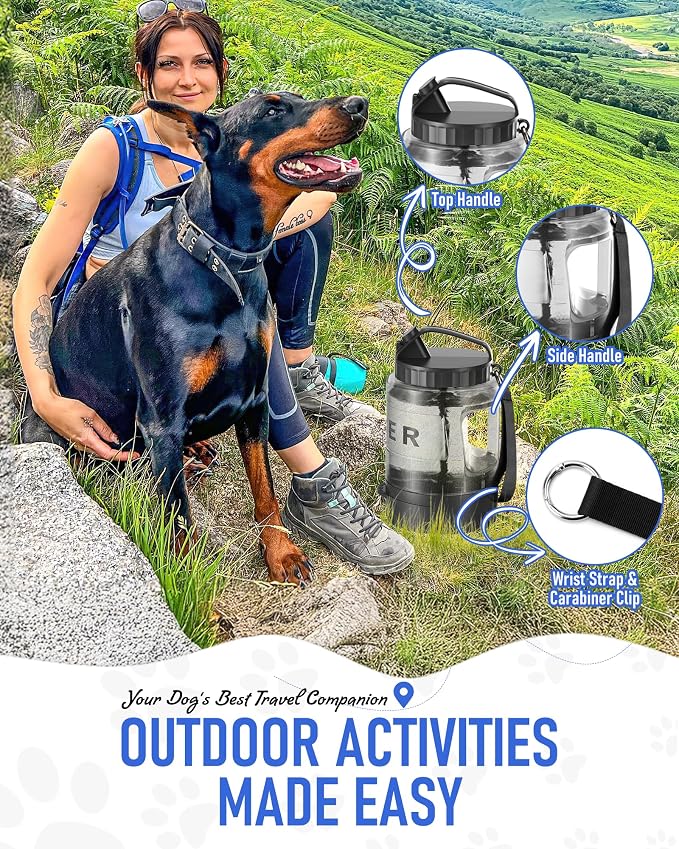 Dog Water Bottle Travel Bowl, 77oz Large Portable Dog Water Bowl Dispenser - Image 7
